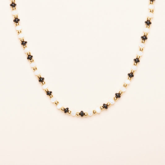 Black & Gold Beaded Necklace