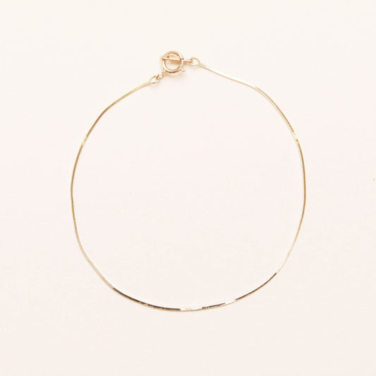 Herringbone Bracelet [14K Solid Gold]