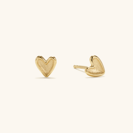 Mini Heart Studs [10K Solid Gold]