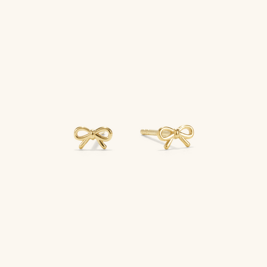 Mini Bow Studs [10K Solid Gold]